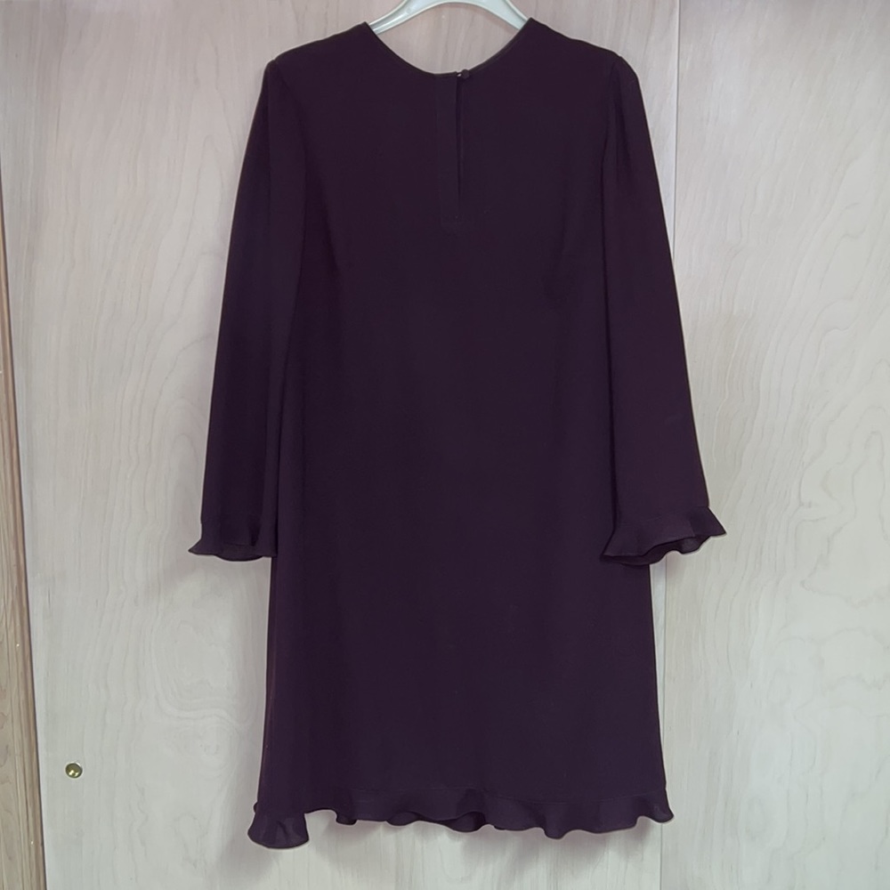 Plum Dress with Ruffle Hem